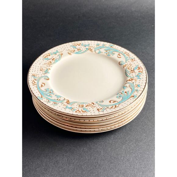 Set of 7 Antique Bread Plates by Meakin, Late 1890s - Brierley Pattern - Picture 3 of 6